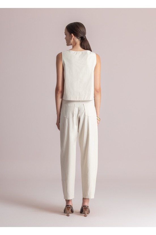 Γυναικείο ψηλόμεσο slouchy παντελόνι - Moutaki 26.03.20