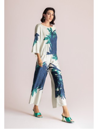 Γυναικεία εμπριμέ oversized μπλούζα - Moutaki 26.01.85