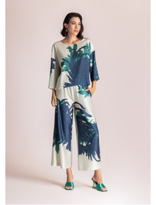 Γυναικεία εμπριμέ oversized μπλούζα - Moutaki 26.01.85