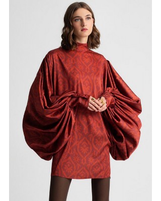 Γυναικείο μίνι σατέν φόρεμα με μοτίβο - Moutaki 25.07.111