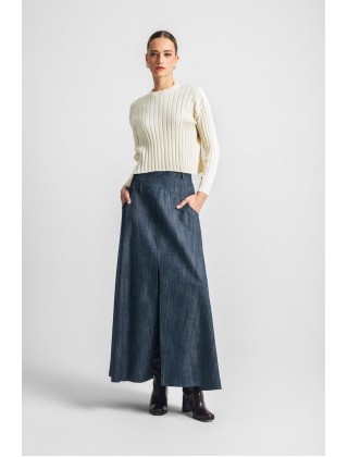 Γυναικεία rib μακρυμάνικη μπλούζα - Moutaki 25.KN1.116