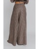 Γυναικεία καφέ καρό παντελόνα με πιέτες - Moutaki 25.03.141 Γυναικεία καφέ καρό παντελόνα με πιέτες - Moutaki 25.03.141