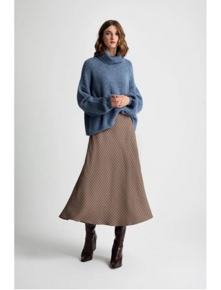 Γυναικεία καρό καφέ φούστα - Moutaki 25.02.105