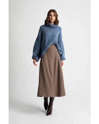 Γυναικεία καρό καφέ φούστα - Moutaki 25.02.105 Γυναικεία καρό καφέ φούστα - Moutaki 25.02.105