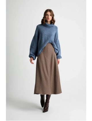 Γυναικεία καρό καφέ φούστα - Moutaki 25.02.105