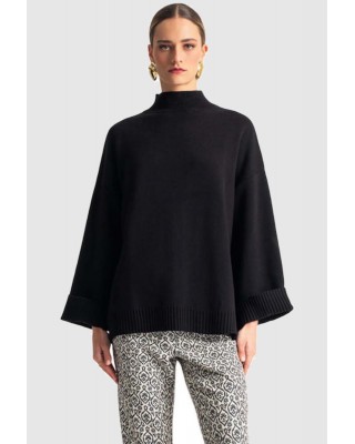 Γυναικεία μαύρη πλεκτή μπλούζα - Moutaki 25.KN1.125 Γυναικεία μαύρη πλεκτή μπλούζα - Moutaki 25.KN1.125