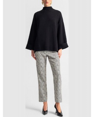 Γυναικεία μαύρη πλεκτή μπλούζα - Moutaki 25.KN1.125