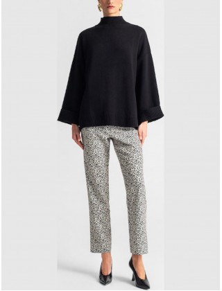 Γυναικεία μαύρη πλεκτή μπλούζα - Moutaki 25.KN1.125