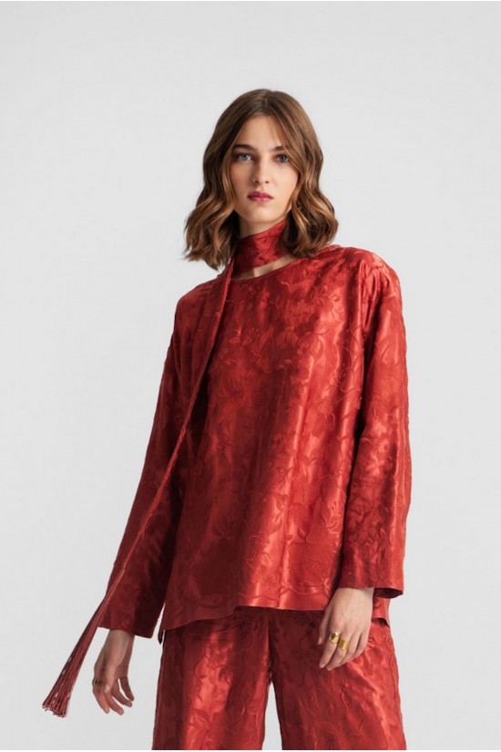 Γυναικεία σατέν tunic με μοτίβο - Moutaki 25.01.103