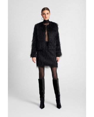 Γυναικείο μαύρο cropped σακάκι - Moutaki 25.06.124