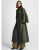 Γυναικείο χακί oversized παλτό με ζώνη - Moutaki 25.06.139 Γυναικείο χακί oversized παλτό με ζώνη - Moutaki 25.06.139