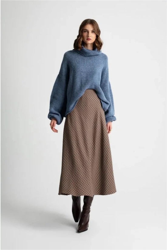 Γυναικείο γαλάζιο πλεκτό ζιβάγκο - Moutaki 25.KN1.103