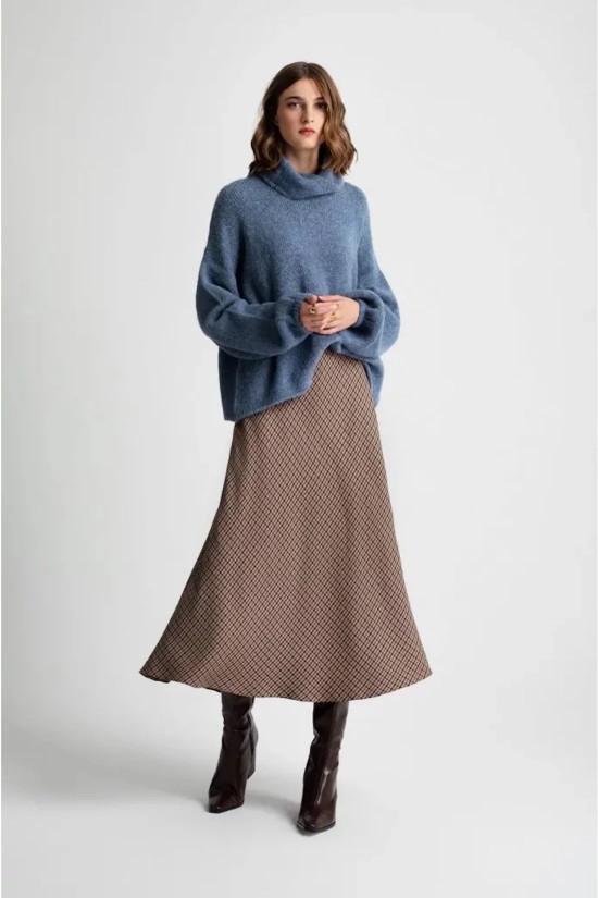 Γυναικείο γαλάζιο πλεκτό ζιβάγκο - Moutaki 25.KN1.103