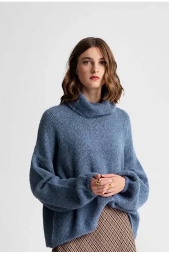 Γυναικείο γαλάζιο πλεκτό ζιβάγκο - Moutaki 25.KN1.103