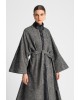 Γυναικείο μάξι γκρι παλτό με μανίκια κιμονό - Moutaki 25.06.136 Γυναικείο μάξι γκρι παλτό με μανίκια κιμονό - Moutaki 25.06.136