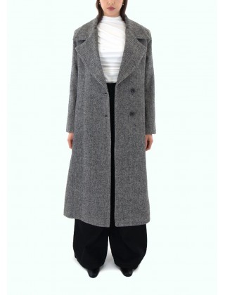 Γυναικείο μακρύ παλτό ψαροκόκαλο - Moutaki 25.06.137