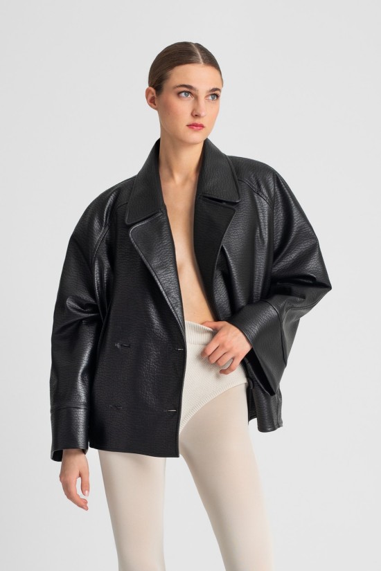 Γυναικείο oversized δερμάτινο jacket - Moutaki 25.06.126