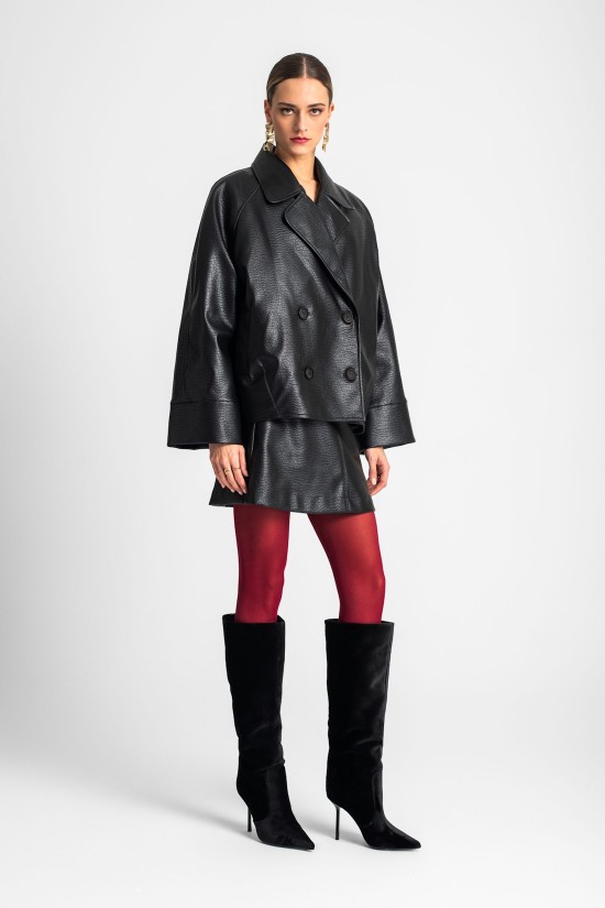 Γυναικείο oversized δερμάτινο jacket - Moutaki 25.06.126