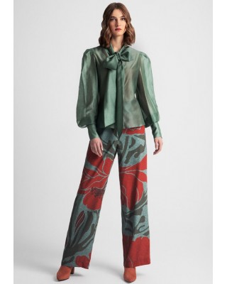 Γυναικείο ημιδιάφανο πουκάμισο με δέσιμο στο λαιμό - Moutaki 25.09.116 Γυναικείο ημιδιάφανο πουκάμισο με δέσιμο στο λαιμό - Moutaki 25.09.116