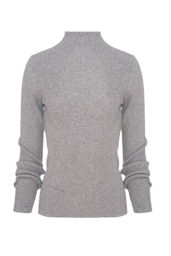 Γυναικεία πλεκτή μακρυμάνικη rib μπλούζα - Moutaki 25.KN1.119