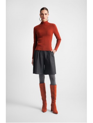 Women's knitted long-sleeved rib blouse - Moutaki 25.KN1.119