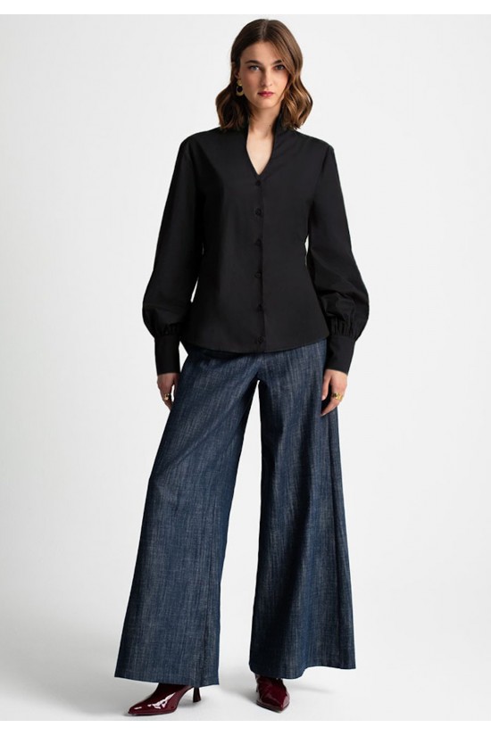 Γυναικείο μαύρο πουκάμισο - Moutaki 25.09.137