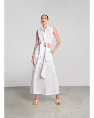 Γυναικείο αμάνικο πουκάμισο με δέσιμο - Moutaki 25.09.20