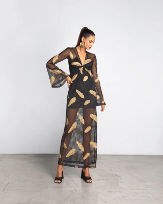 Γυναικείο μάξι διχτυωτό φόρεμα - Moutaki 25.07.03