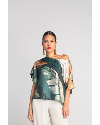 Γυναικεία silky μπλούζα με print - Moutaki 25.01.03A