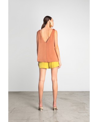 Γυναικεία σατέν αμάνικη μπλούζα - Moutaki 25.01.22