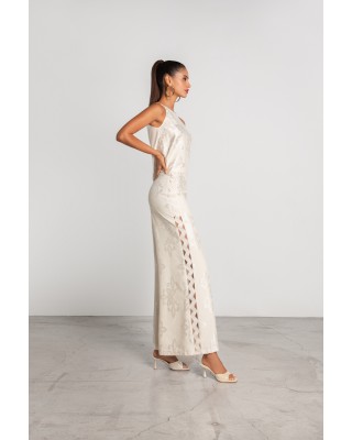 Γυναικεία εκρού brocar παντελόνα - Moutaki 25.03.67