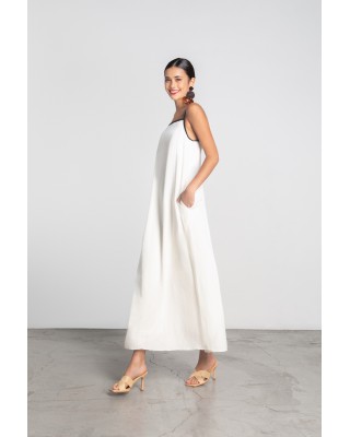 Γυναικείο λευκό midi φόρεμα - Moutaki 25.07.88