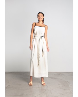 Γυναικείο λευκό midi φόρεμα - Moutaki 25.07.88