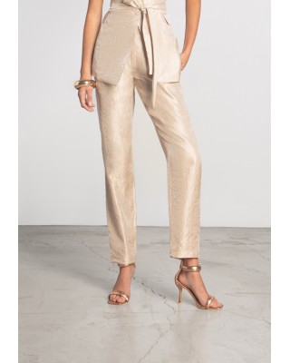 Γυναικείο μεταλλικό ψηλόμεσο παντελόνι - Moutaki 25.03.59