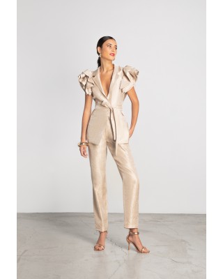 Γυναικείο μεταλλικό ψηλόμεσο παντελόνι - Moutaki 25.03.59