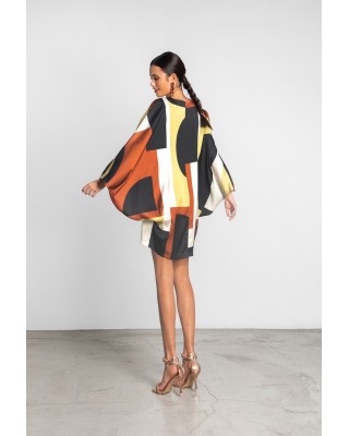 Γυναικείο σατέν φόρεμα με print - Moutaki 25.07.58