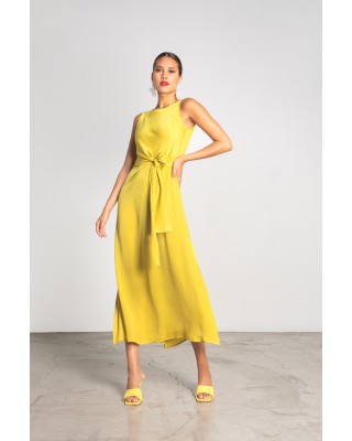 Γυναικείο σατέν midi ντραπέ φόρεμα - Moutaki 25.07.10