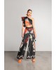 Γυναικείο μαύρο wrap top με print - Moutaki 25.01.09A