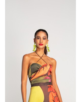 Γυναικείο wrap top με print - Moutaki 25.01.04