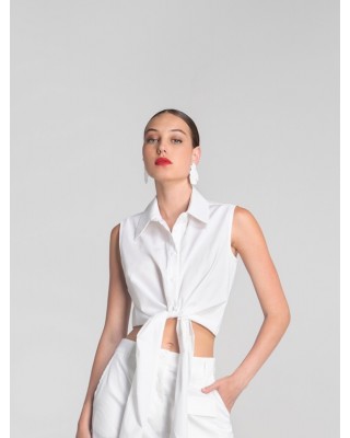 Γυναικείο αμάνικο πουκάμισο με δέσιμο - Moutaki 25.09.20