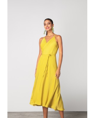 Γυναικείο midi σατέν φόρεμα κρουαζέ - Moutaki 25.07.87