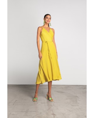 Γυναικείο midi σατέν φόρεμα κρουαζέ - Moutaki 25.07.87