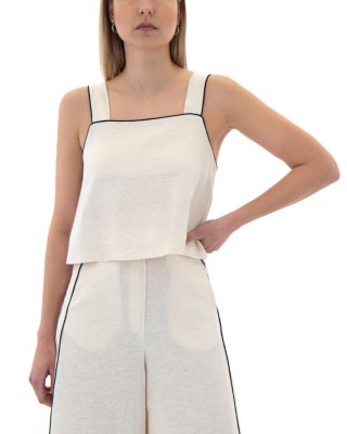 Γυναικείο μπεζ cropped top - Moutaki 25.01.69