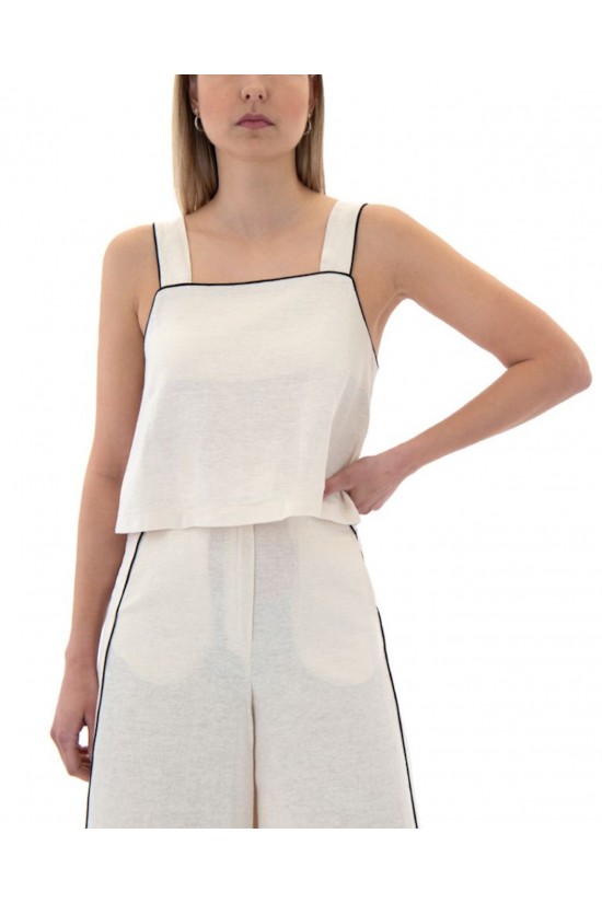 Γυναικείο μπεζ cropped top - Moutaki 25.01.69