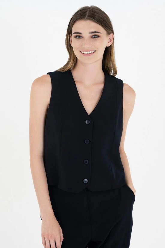 Women's Black T/R Vest - Philosophy JK8115 Women's Black T/R Vest - Philosophy JK8115
