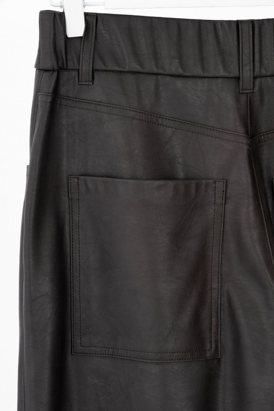 Γυναικείο δερμάτινο παντελόνι wide leg - Philosophy TR44545