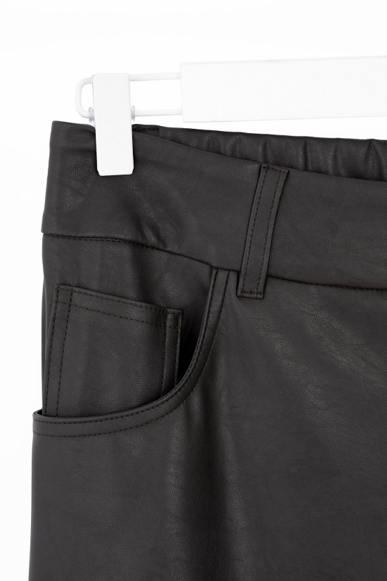 Γυναικείο δερμάτινο παντελόνι wide leg - Philosophy TR44545