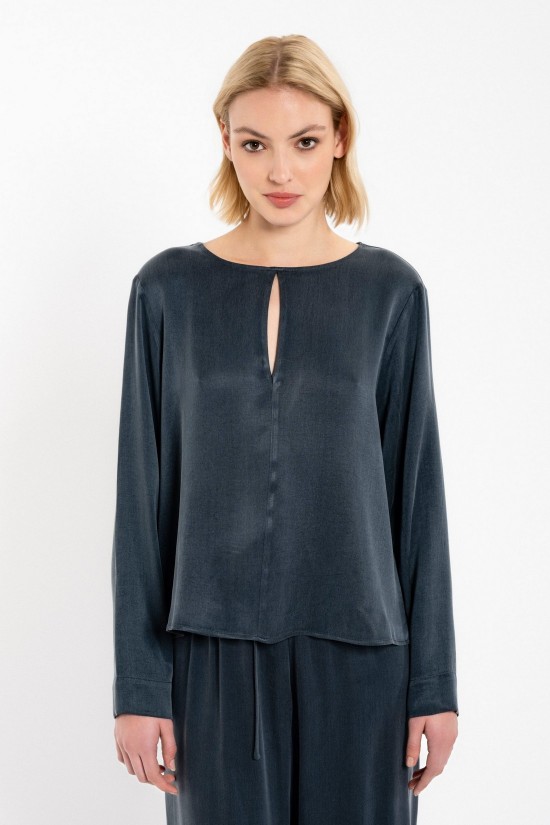 Γυναικεία cropped viscose μπλούζα - Philosophy BL12019