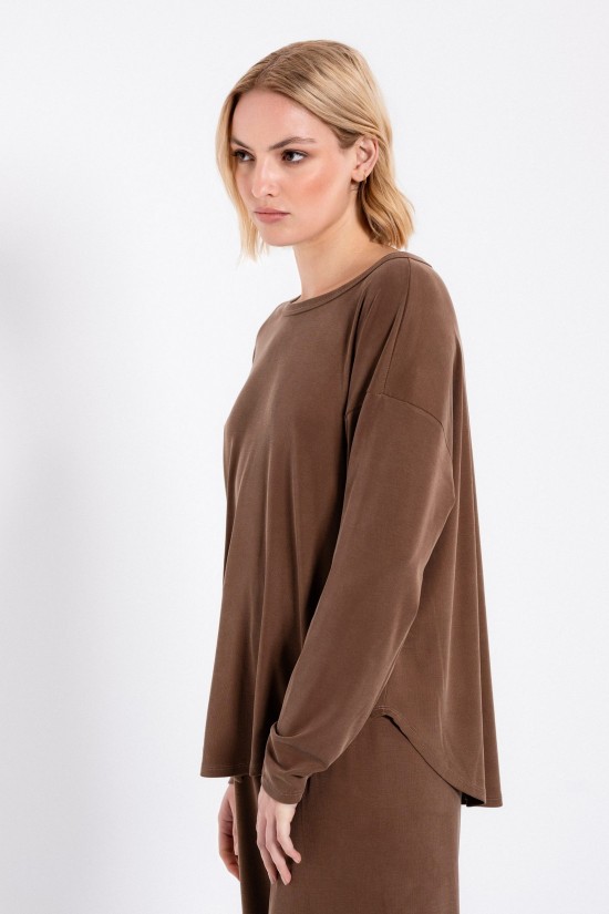 Γυναικεία μακρυμάνικη μπλούζα Rib Sandwashed - Philosophy BL12015