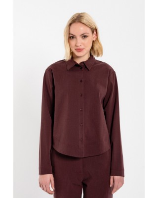 Γυναικείο cropped πουκάμισο twill stretch - Philosophy SH77249 Γυναικείο cropped πουκάμισο twill stretch - Philosophy SH77249